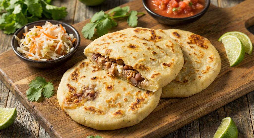 Pupusas Revueltas (Salvadoran-style stuffed masa cakes)