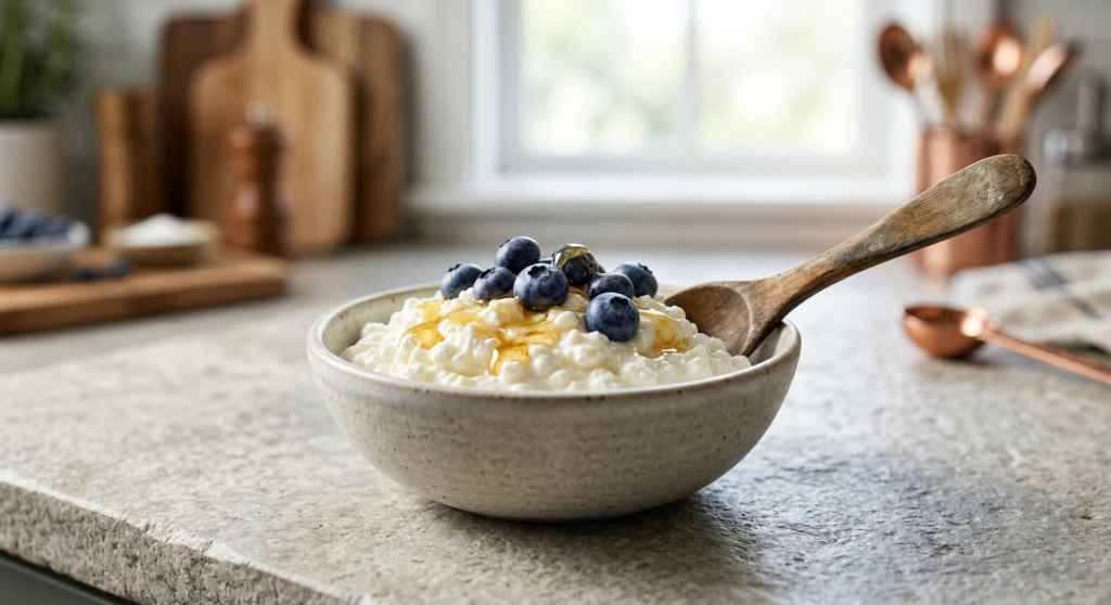 cottage cheese low calorie night snack for belly fat loss. Food to eat at night to lose belly fat