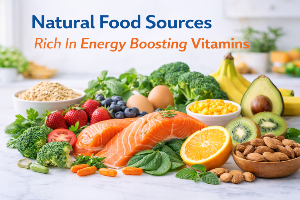 Natural Food Sources Rich In Energy Boosting Vitamins.