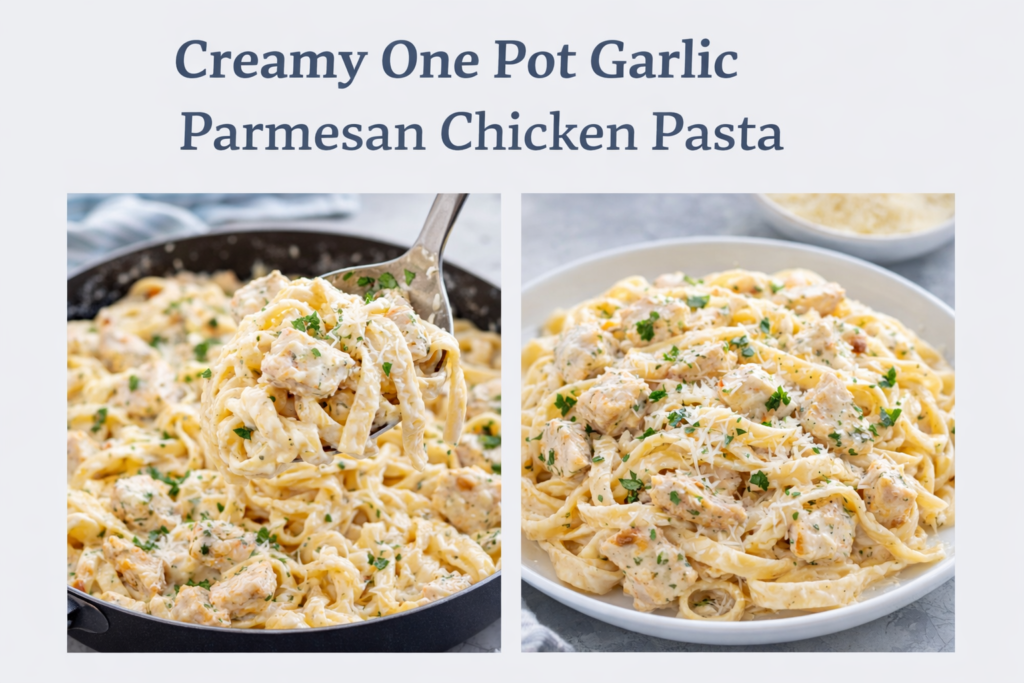 10 Easy Dinner Recipes for Busy Weeknights in the USA,
Creamy One Pot Garlic Parmesan Chicken Pasta
